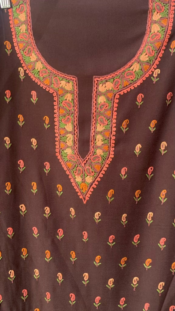 Kashmiri Aari Work Unstitched Women's Suit Fabric